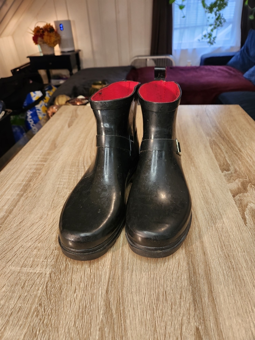 Capelli New York black moto rain rubber boots
